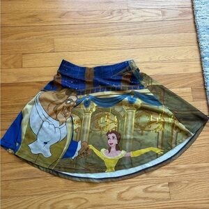 Disney Beauty and the Beast Skater Skirt - Blue and Yellow